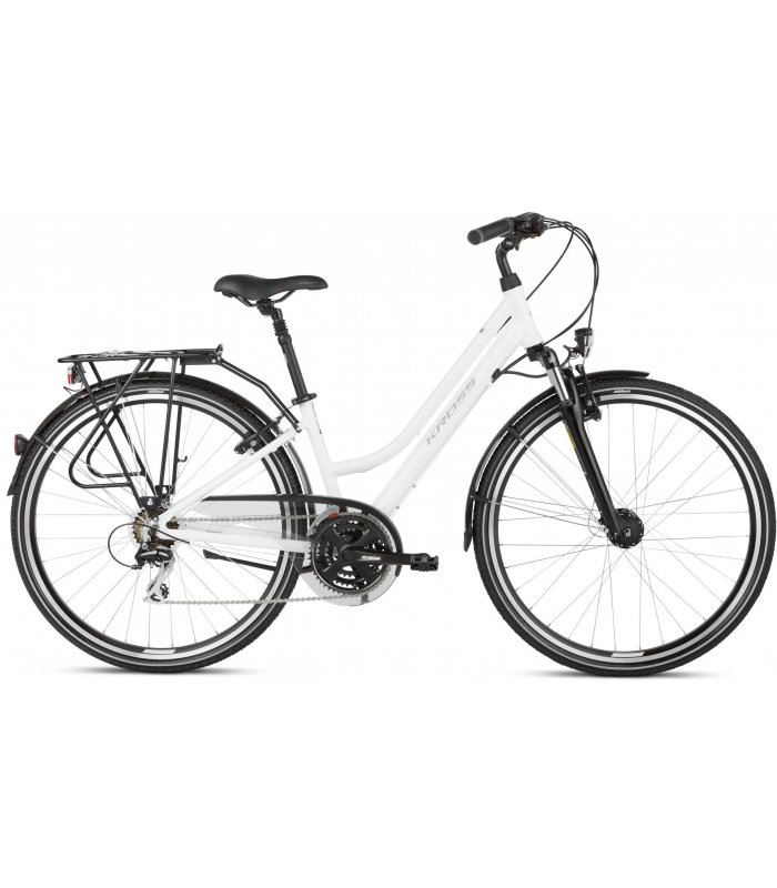 Rower górski damski Kross 28 cali biały z bagażnikiem Kross Sport