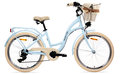 Rower Miejski 24 cali dla dziewczynki Goetze błękitny z koszem  - Goetze