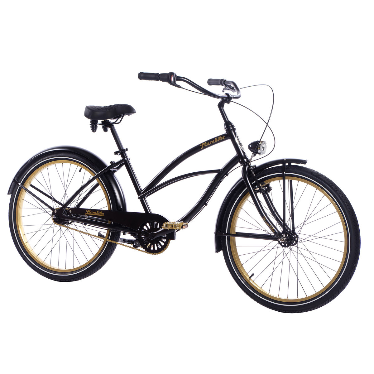 Rower miejski damski La Donna Gold Black 7B rama 19,5" koło 26" hamulec