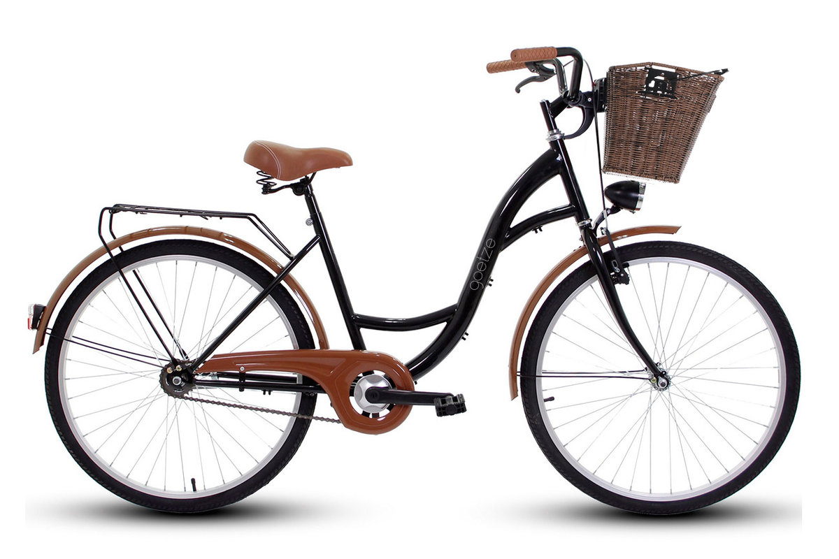 Rower miejski damski z koszykiem Goetze 26 cali czarny Goetze Sport