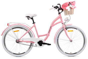 Rower miejski damski z koszykiem Goetze 26 cali różowy - Goetze