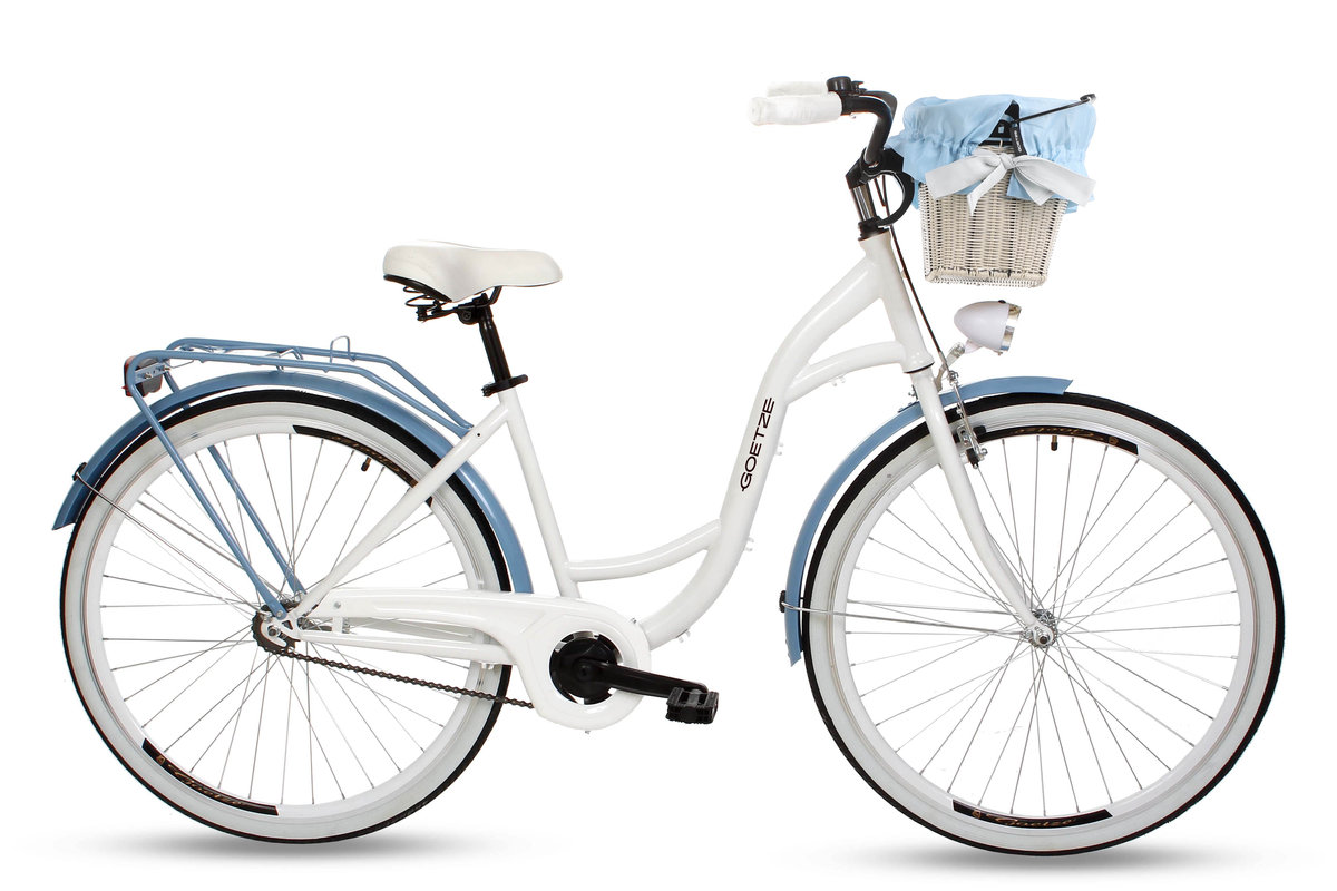 Rower miejski damski z koszykiem Goetze 28 cali biały Goetze Sport