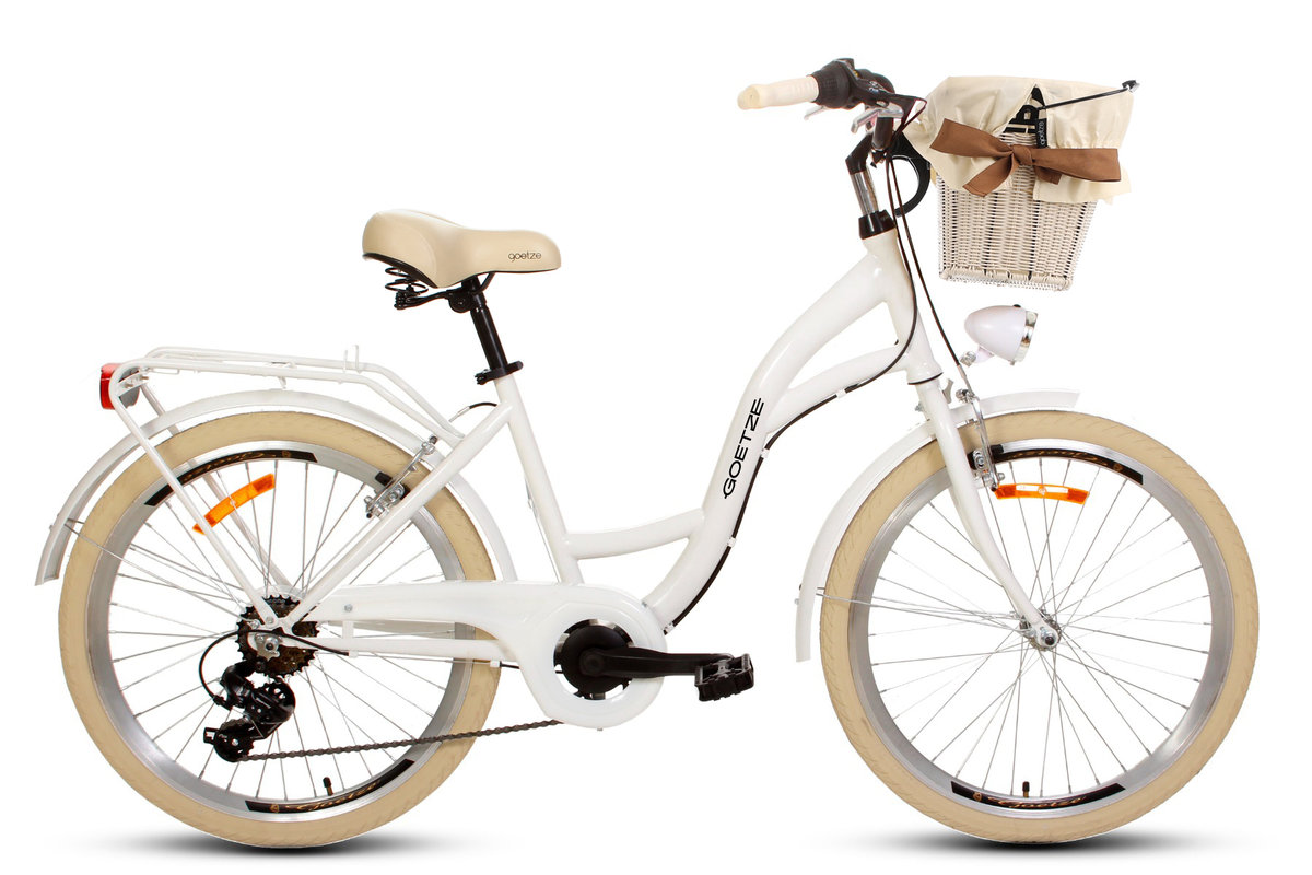 Rower miejski damski z przerzutkami Goetze 24 cali biały Goetze