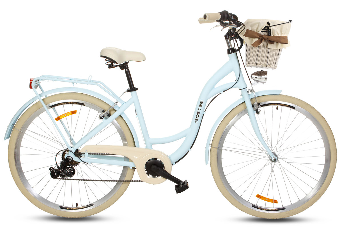 Rower miejski damski z przerzutkami Goetze 28 cali błękitny Goetze