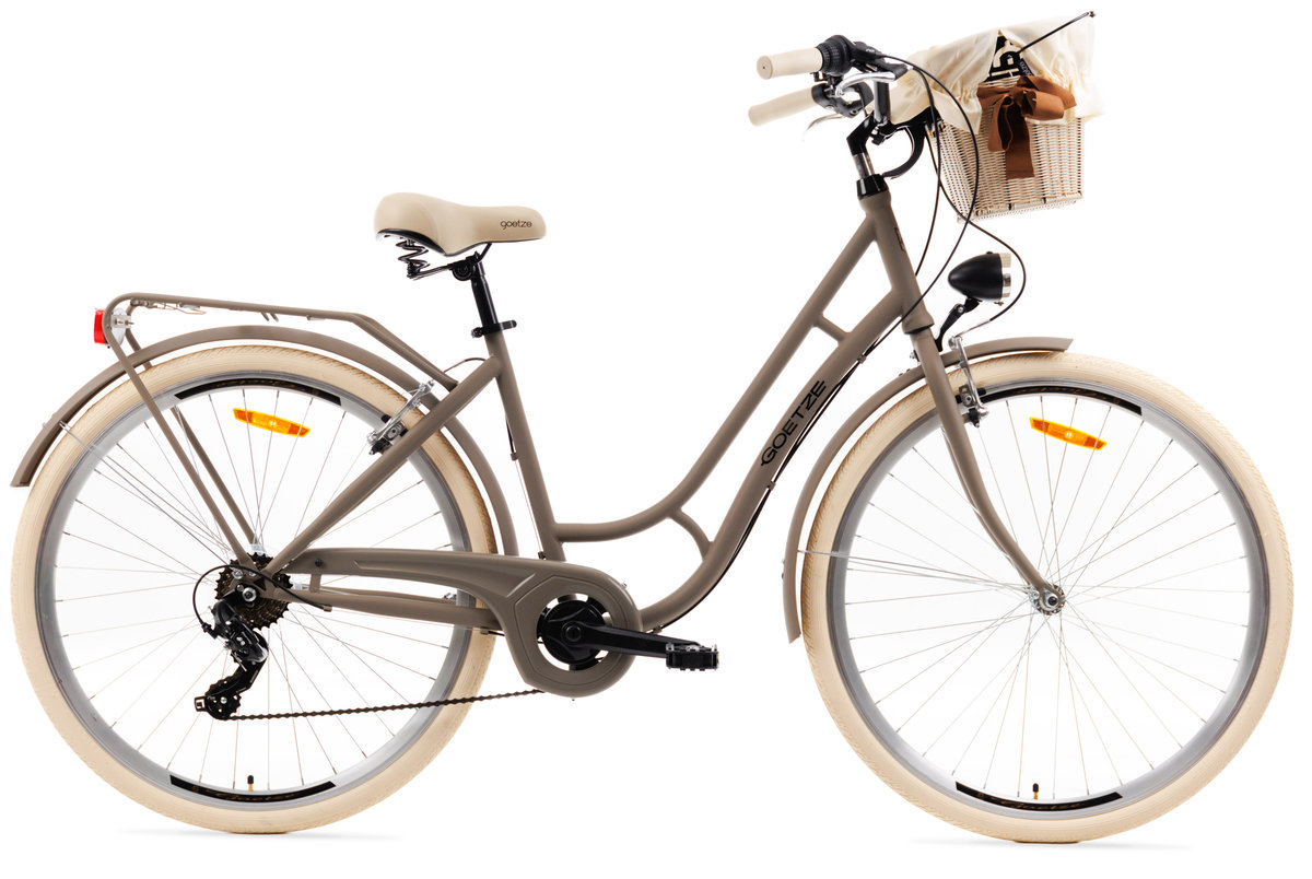 Rower miejski damski z przerzutkami Goetze 28 cali cappuccino Goetze