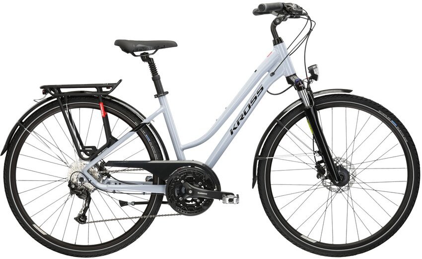 Rower trekkingowy damski 28 Kross Trans 6.0D L(19") szary/czarny połysk PP Kross Sport Sklep
