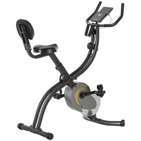 Rower treningowy HOMCOM, składany ergometr, rower treningowy z monitorem LCD, regulowany opór, trenażer domowy, nośność do 120 kg, rower fitness, rower stacjonarny, rower spinningowy do domu