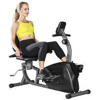 Rower treningowy poziomy, magnetyczny, 8 poziomów oporu, regulowany, z wyświetlaczem LCD, metal, tworzywo sztuczne, czarny