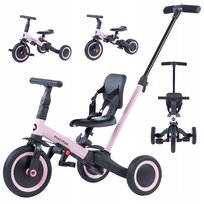 Rower trójkołowy, rowerek biegowy, Mike 6w1 jeździk MOOVKEE sweet PINK
