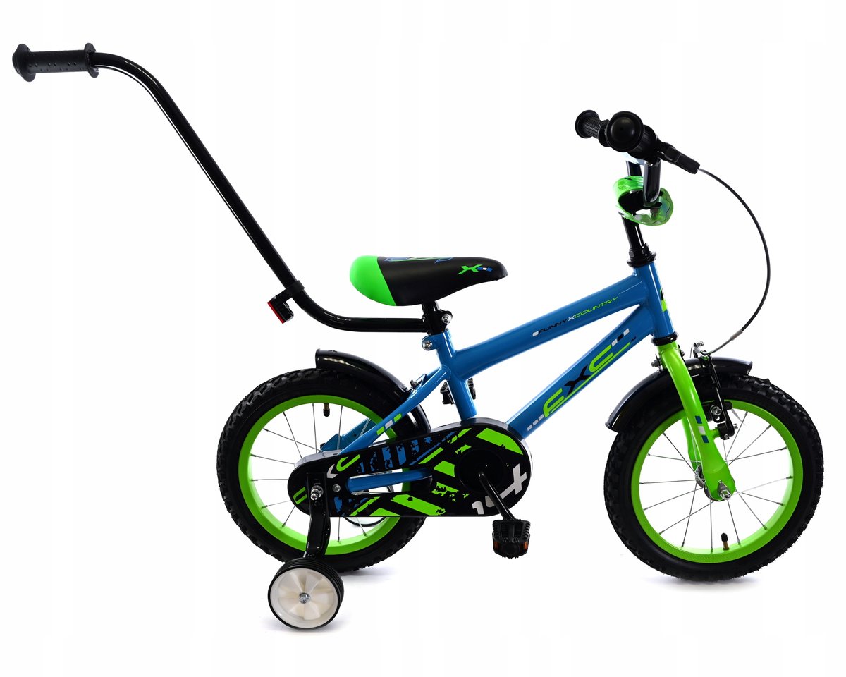 ROWER Z KÓŁKAMI BOCZNYMI 14 CALI NIEBIESKI ROWEREK DLA DZIECI