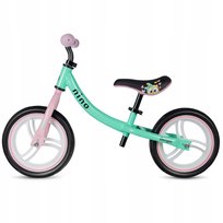 Rowerek biegowy Bergen Nino dla 2 latki Lekki Bezpieczny Miętowo Różowy