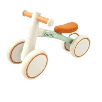 Rowerek biegowy na roczek Premium MILA szary zielony z brązowym siodełkiem