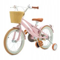 Rowerek Dziecięcy 16 Cali Rower dla Dzieci z Bocznymi Kółkami Różowy Koszyk