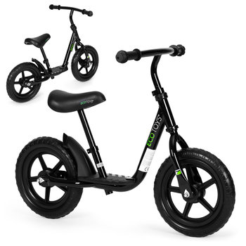 Rowerek rower biegowy z podestem dla dzieci jeździk koła EVA ECOTOYS czarny - Ecotoys