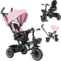 Rowerek Trójkołowy z Daszkiem Funfit 3w1 Obracany Pchacz Zippy Różowy