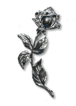 Róża mała zgięta w prawo wys. 24 cm odlew mosiężny chromowany - ARTVIC