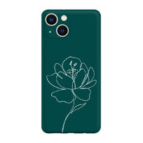 Róża minimal 2 W - iPhone 13 Etui matowe butelkowa zieleń [TIF 28E]