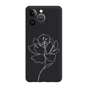 Róża minimal 2 W - iPhone 13 Pro Etui matowe czarne [TIF 28E] - Inny producent