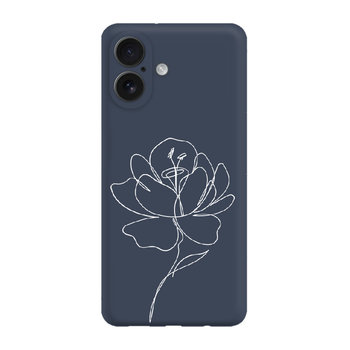 Róża minimal 2 W - iPhone 16 Etui matowe granat [TIF 28E] - Inny producent
