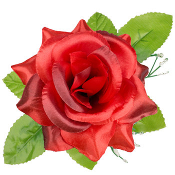 Róża Satynowa Z Listkami Wyrobowa Pomarańcz-Brąz - Siima