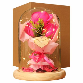Róża w Szkle LED Upominek dla Mamy Prezent dla Dziewczyny Żony Przyjaciółki na Urodziny Walentynki Ślub Imieniny - Nieszablonowa Pracownia
