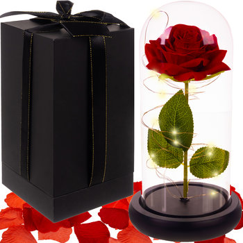 Róża Wieczna w Szkle Prezent LED Świecąca Pudełko MALATEC - Iso Trade