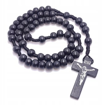 Różaniec drewniany sznurek D. okrągły czarny R047 - ART-SACRUM