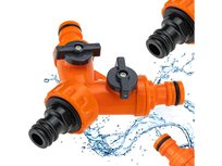 Rozdzielacz Na Kran Ogrodowy 2 Zawory Trójnik 1/2 3/4 Redukcja Do Węża Wody