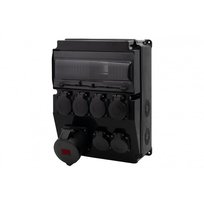 LAGO 10M BICOLOR Schalttafel - Steckdosen 6x230V, 10 Module, schwarz und weiß F3