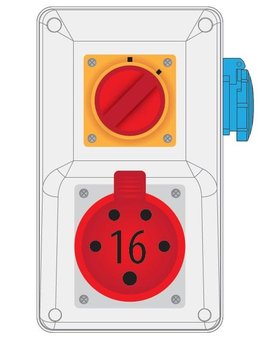 Rozdzielnica R-BOX KOMPAKT 16A/5P 1x230V wył. 0/1 - B.165/1/01 - PAWBOL