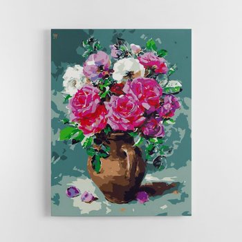 Róże w kamionkowym dzbanku - Anne Cotterill - Malowanie po numerach 30x40 cm - ArtOnly
