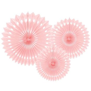 Rozeta wisząca, Classic, różowa, 20-30 cm, 3 sztuki - PartyDeco