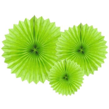 Rozeta wisząca, Classic, zielona, 20-40 cm, 3 sztuki - PartyDeco