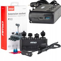 Rozgałęziacz Gniazda Zapalniczki Czwórnik Ładowarka Samochodowa 12v 24v