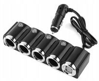 Rozgałęziacz ŁADOWARKA SAMOCHODOWA ZAPALNICZKA Z PRZEŁĄCZNIKIEM USB 12V-24V