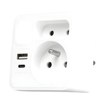 Rozgałęźnik 2 gniazda USB-A USB-C + lampka GNIAZDO ELEKTRYCZNE ŁADOWARKA BIAŁY LTC