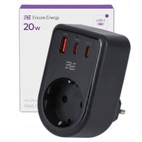Rozgałęźnik Gniazdko Ładowarka USB-C USB-A Kontakt Przejściówka Adapter 4w1 Encore Energy
