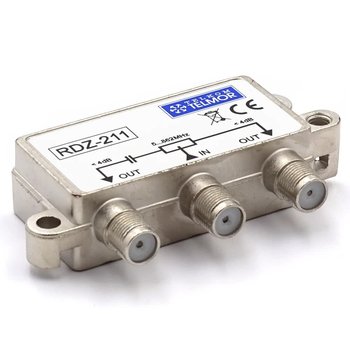 Rozgałęźnik Telkom-Telmor RDZ−211 dwukrowny, 1x2 - TELKOM-TELMOR