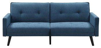 Rozkładana pikowana sofa ELIOR Lanila, niebieska, 83x102x200 cm - Elior