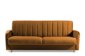 Rozkładana sofa do salonu automat wersalkowy żółta CAVICO - Konsimo