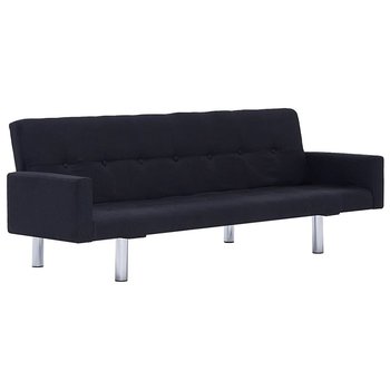 Rozkładana sofa z podłokietnikami ELIOR Nesma, czarna, 66,5x77,5x184 cm - Elior