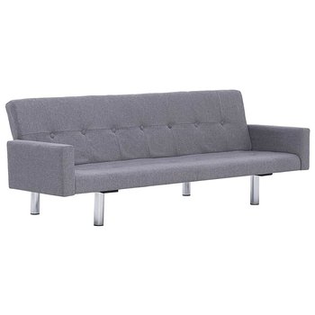 Rozkładana sofa z podłokietnikami ELIOR Nesma, jasnoszara, 66,5x77,5x184 cm - Elior