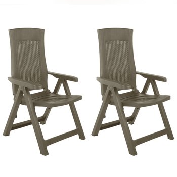 Rozkładane krzesła do ogrodu vidaXL, 2 szt., kolor mokka - vidaXL