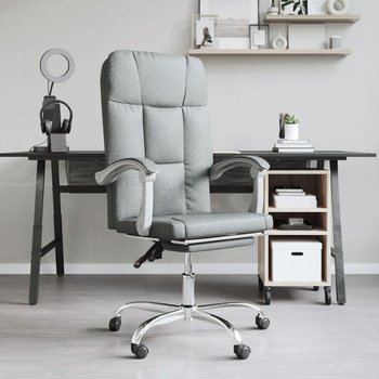 Rozkładany fotel biurowy, ciemnoszary, obity tkaniną - vidaXL