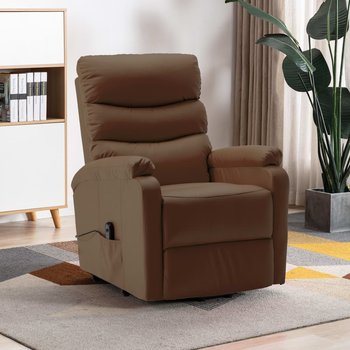 Rozkładany fotel ułatwiający wstawanie, brązowy, ekoskóra - vidaXL