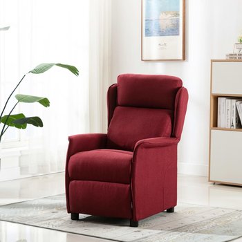 Rozkładany fotel, winna czerwień, tapicerowany tkaniną - vidaXL