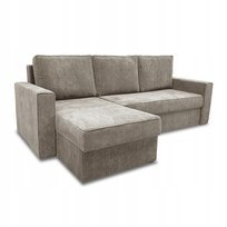 ROZKŁADANY NAROŻNIK SOFIA ROGÓWKA Z FUNKCJĄ SPANIA BEŻOWY SZTRUKS POSO