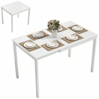 Rozkładany stół jadalny HOMCOM, 80/120 x 70 cm, stół kuchenny ze stalowymi nogami, prostokątny stół jadalny dla 4-6 osób, do kuchni i jadalni, biały