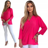 Różowa Elegancka Bluzka Damska Rozmiar 46 Polski Producent