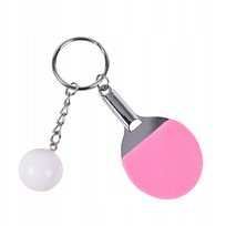 Różowa paletka do pingponga breloczek do kluczy zawieszka do plecaka tenis